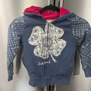 Lucky Brand Kids Blue Hoodie with Pink Lining